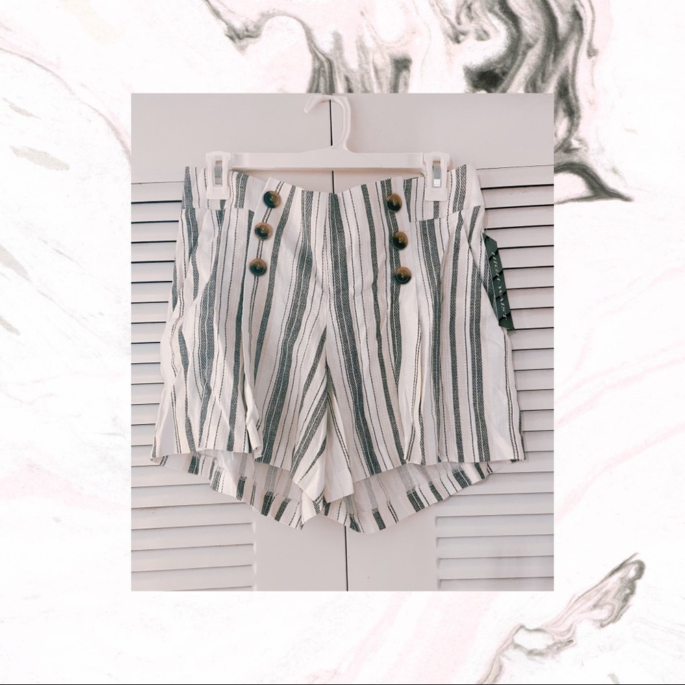 High waisted striped shorts